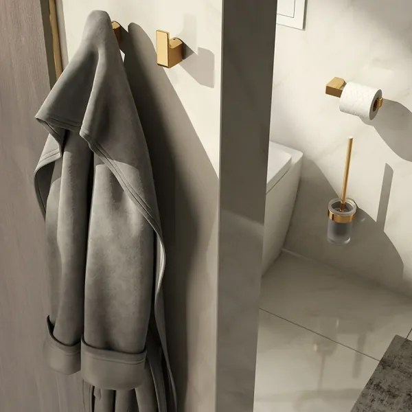 Gedy - SADA 2 ks nástenných háčikov PIRENEI, matná zlatá