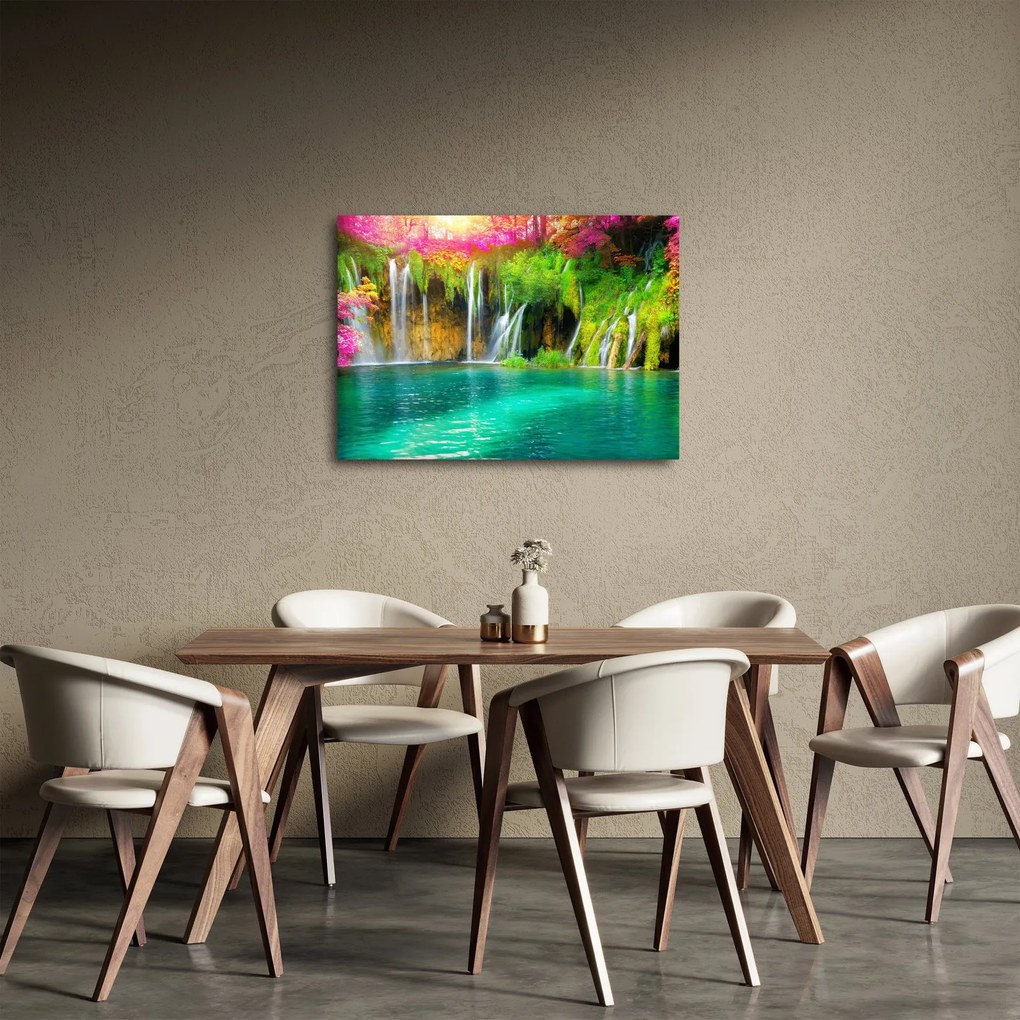 Obraz - Vodopád, Plitvické jazerá, Chorvátsko (70x50 cm)