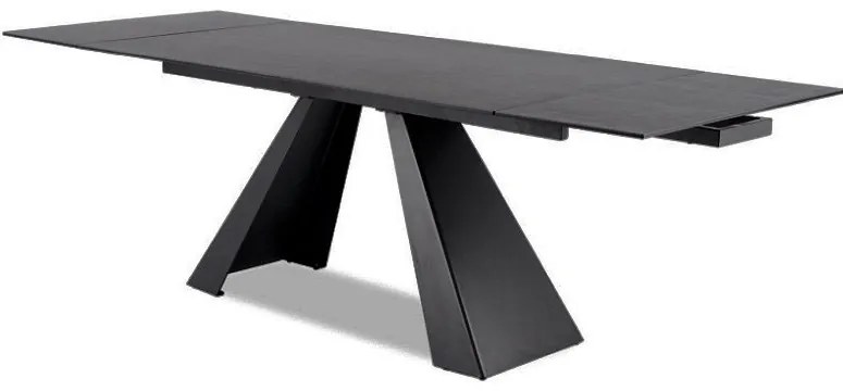 Rozkladací jedálenský stôl 160-240 cm Shelia (sivá + čierna) (pre 6 až 8 osôb). Akcia -14%. Vlastná spoľahlivá doprava až k Vám domov. 1050795