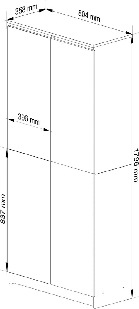 Skriňa Rexa III 80 cm wenge/dub sonoma