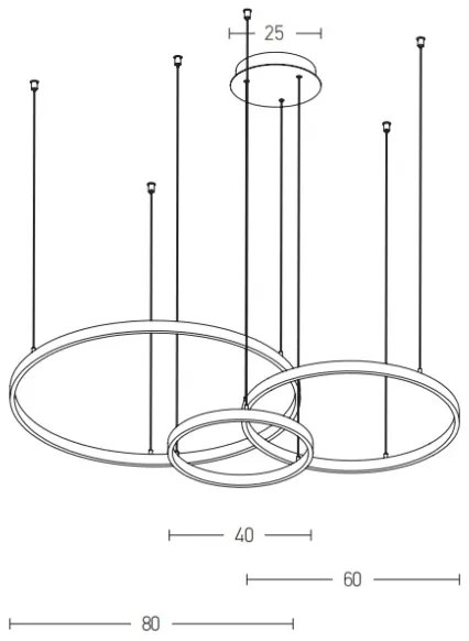 Zambelis 1956 - LED Luster na lanku LED/136W/230V zlatá