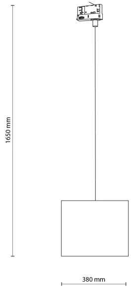 Luster na lanku 3-fáz. lišto. systému TRACER 1xE27/15W/230V pr. 30 cm čierna