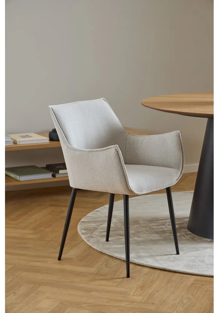 Krémovobiele čalúnené jedálenské kreslo Bonita – Actona