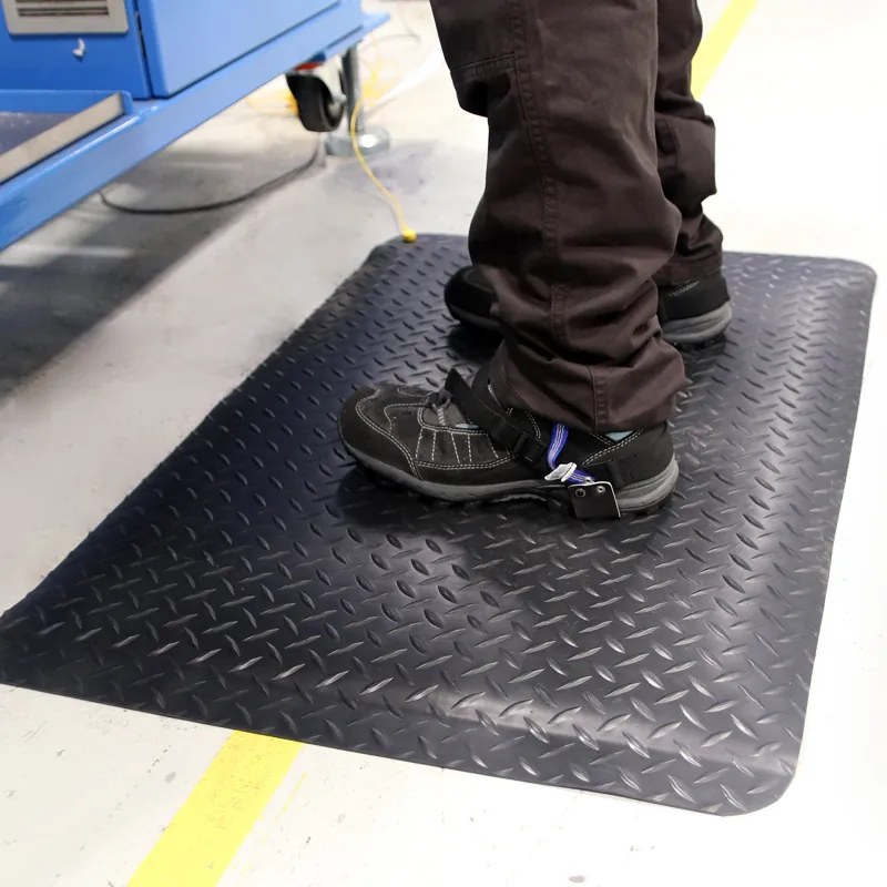 Dvojvrstvová antistatická rohožka na prácu s elektrinou, diamantový vzor, 0,9 x 1,5 m