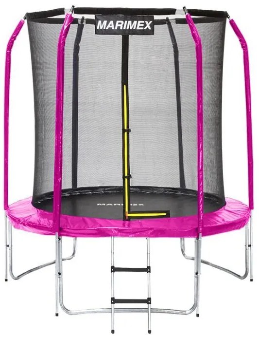 Marimex trampolína 183 cm, ružová + ochranná sieť + schodíky