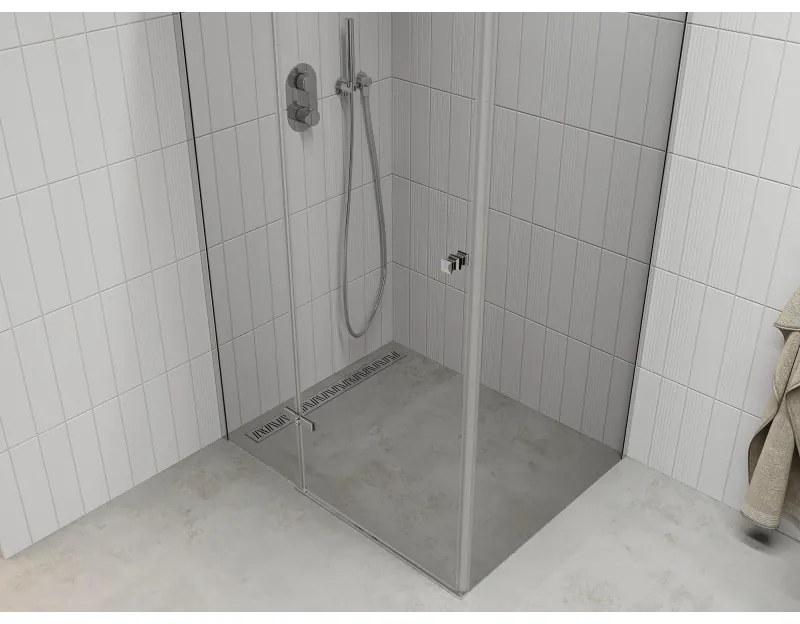 Mexen Roma, sprchovací kút 85 (dvere) x 80 (stena) cm, 6mm číre sklo, chrómový profil, 854-085-080-01-00
