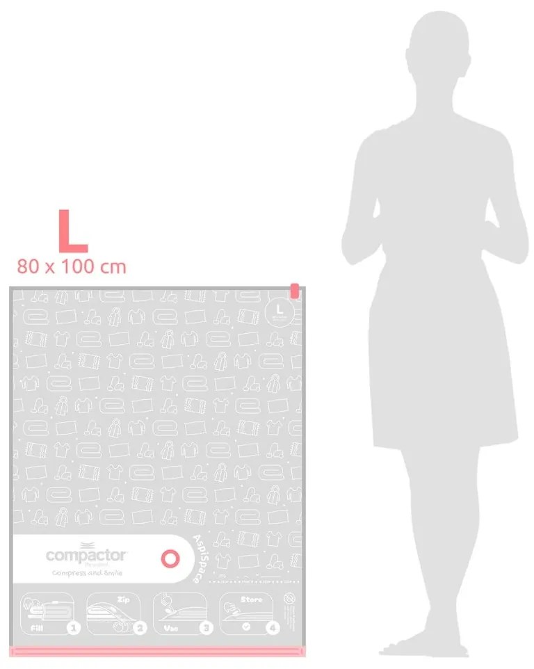 Compactor Sada vákuových úložných vriec Bag Aspispace L 120 litrov, 80 x 100 cm, 10 ks