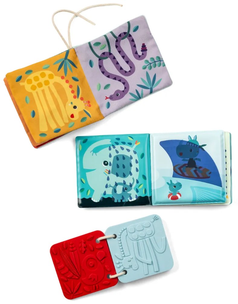 Lilliputiens – súprava 3 senzorických knižiek – lev Jack