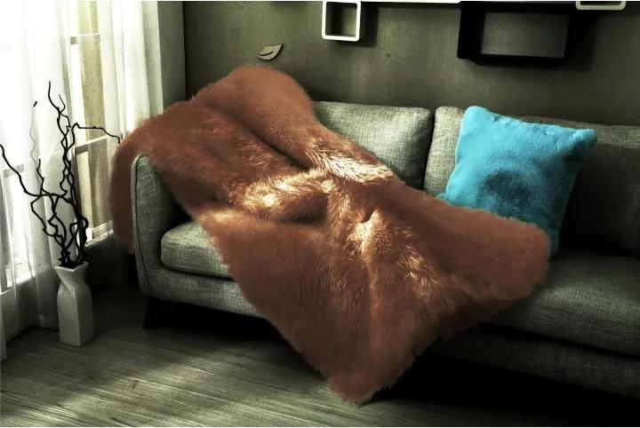 Kožušinová deka, hnedá, 150x170, EBONA TYP 3