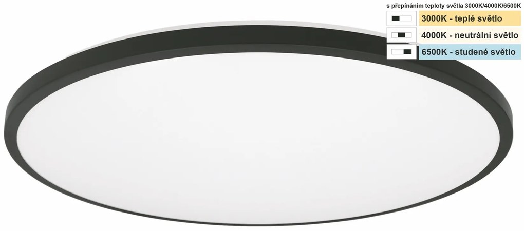 TOP LIGHT Svetlo stropné Onyx KL CCT, Biela-Čierna