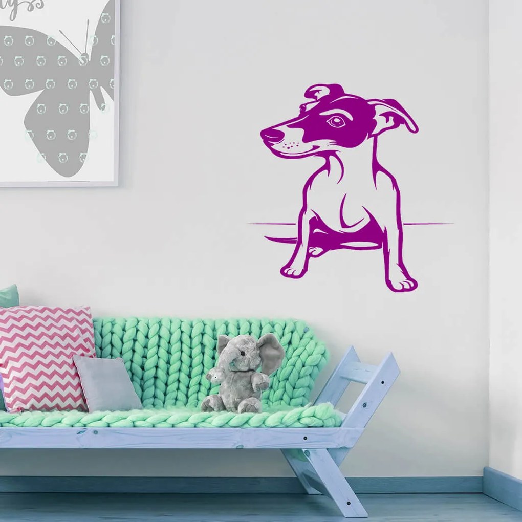 Veselá Stena Samolepka Pes Jack Russell Terrier Farba: červená, Veľkosť: 100 x 75 cm