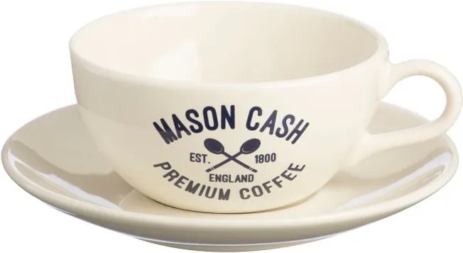 Biela šálka s tanierikom Mason Cash Varsity Cappuccino