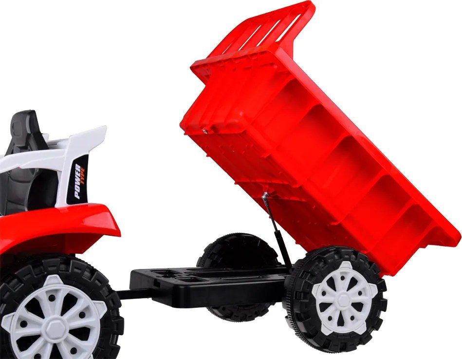 JOKOMISIADA Traktor s prívesom na akumulátor, svietiaci, červený PA0234