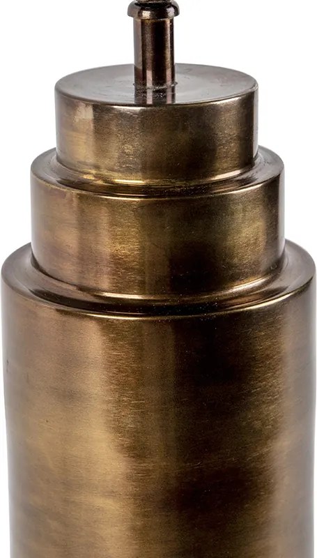 Art Deco stolná lampa bronzová s tienidlom z velúru zelená so zlatom 50 cm - Bruut