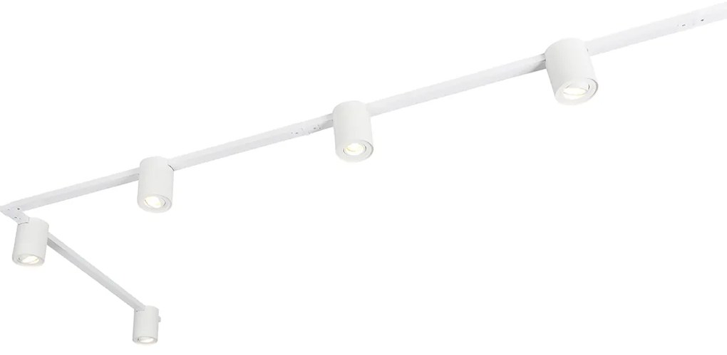 Moderný koľajnicový systém biely s 5 reflektormi 1-fázový - Rondoo Up