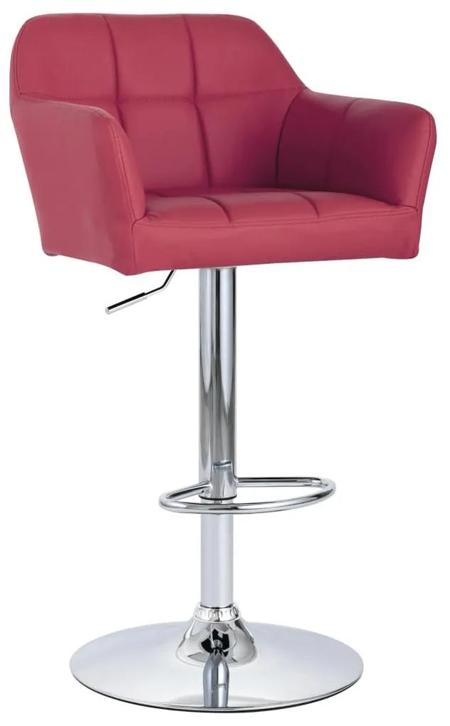 vidaXL Barová stolička s opierkami rúk vínovo-červená umelá koža