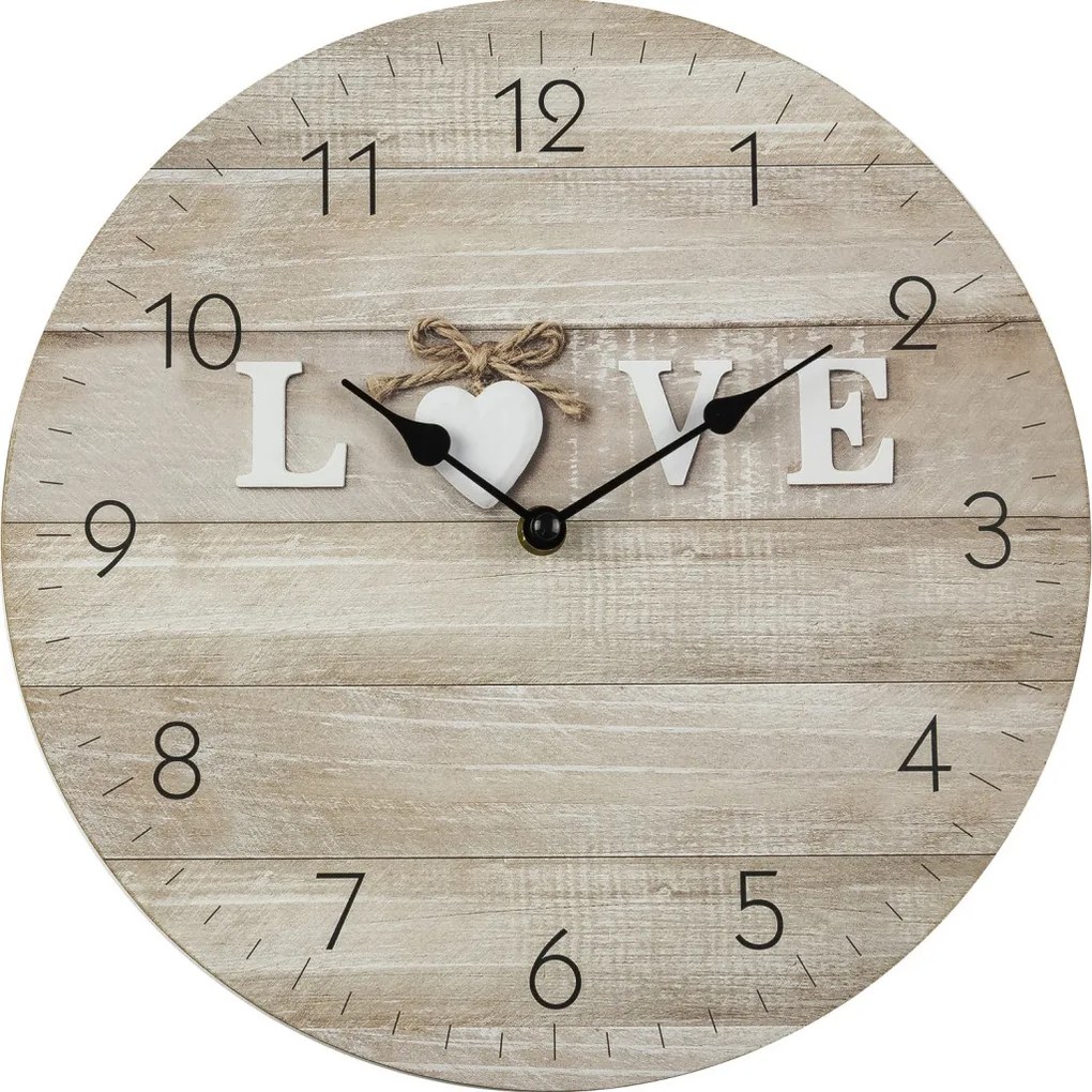 Nástenné hodiny Love 30 cm, MDF