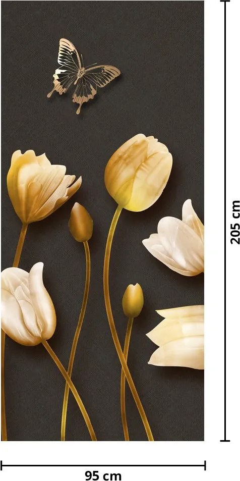 Fototapeta na dvere - Tulipány, abstraktné (95x205cm)