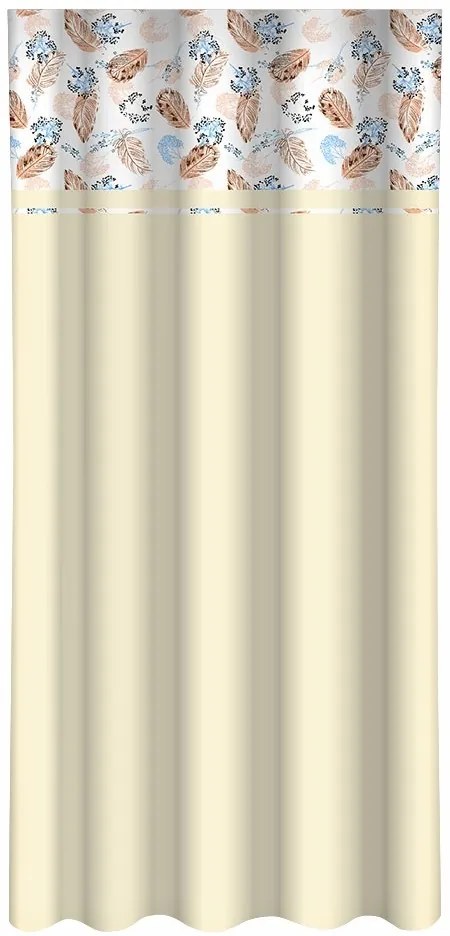 Elegantné závesy v jemnej farbe so vzorom farebných listov Dĺžka: 250 cm