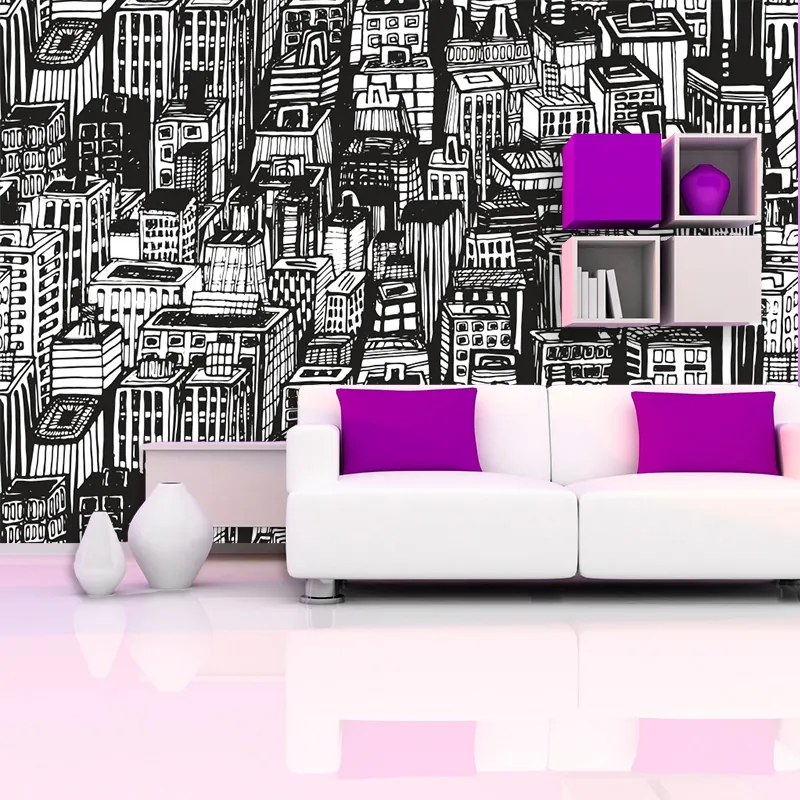 Sablio Tapeta Kreslené mrakodrapy - 336x220 cm