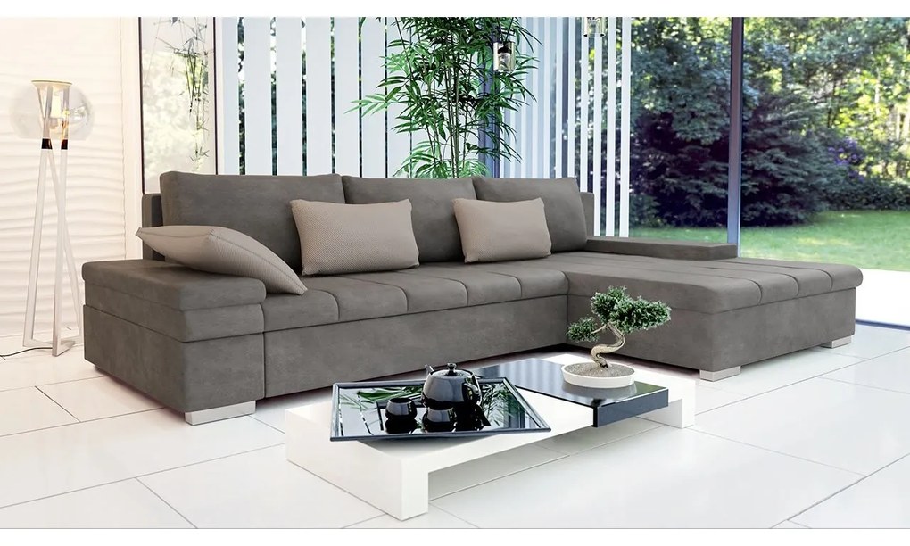Rohová sedacia súprava Kanton Premium, Dostupné poťahy: Terra 15 + Terra 15 + Terra 06 ECO, Strana: pravá