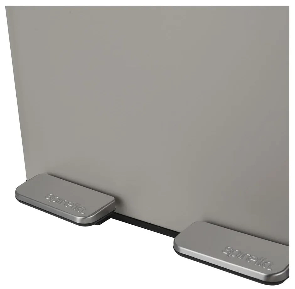 Taupe oceľový odpadkový kôš 2x30 l na triedený odpad/nášľapný Aliya – Spirella