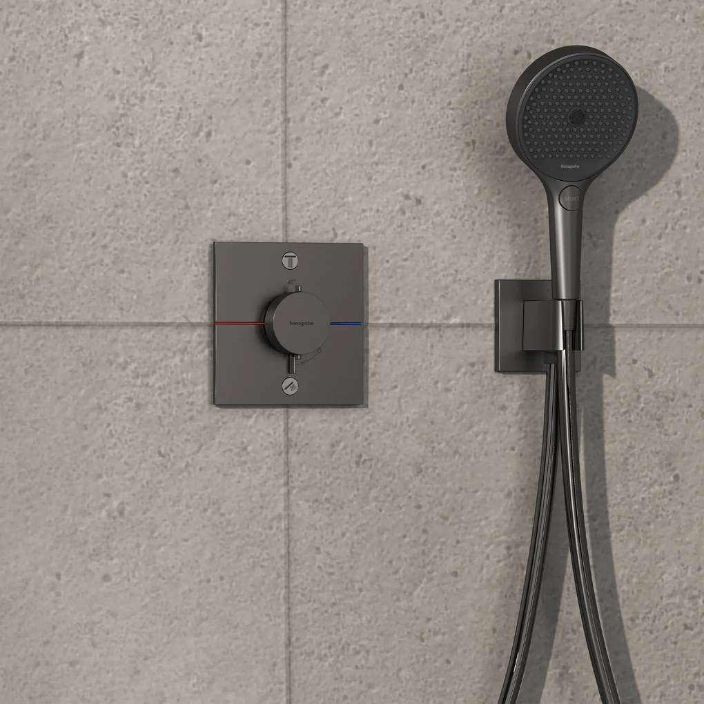 Hansgrohe ShowerSelect Comfort E, termostat pod omietku pre 2 spotrebiče, kartáčovaný čierny chróm, HAN-15572340