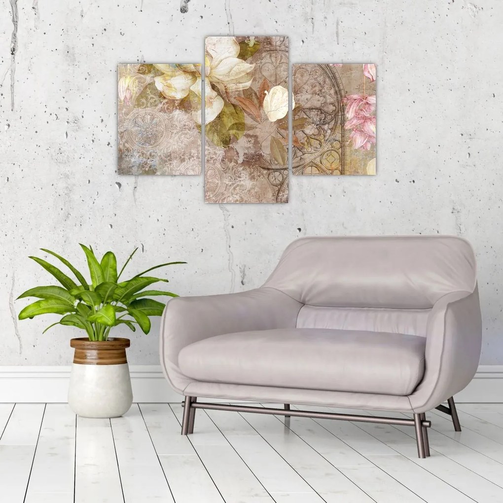 Obraz - Kvetinový ornament (90x60 cm)