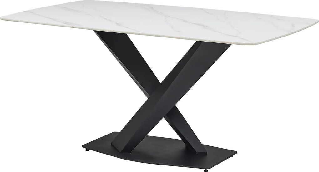 XXXLutz JEDÁLENSKÝ STÔL, biela, čierna, 180/90/75 cm P & B - Stoly - 000572009401