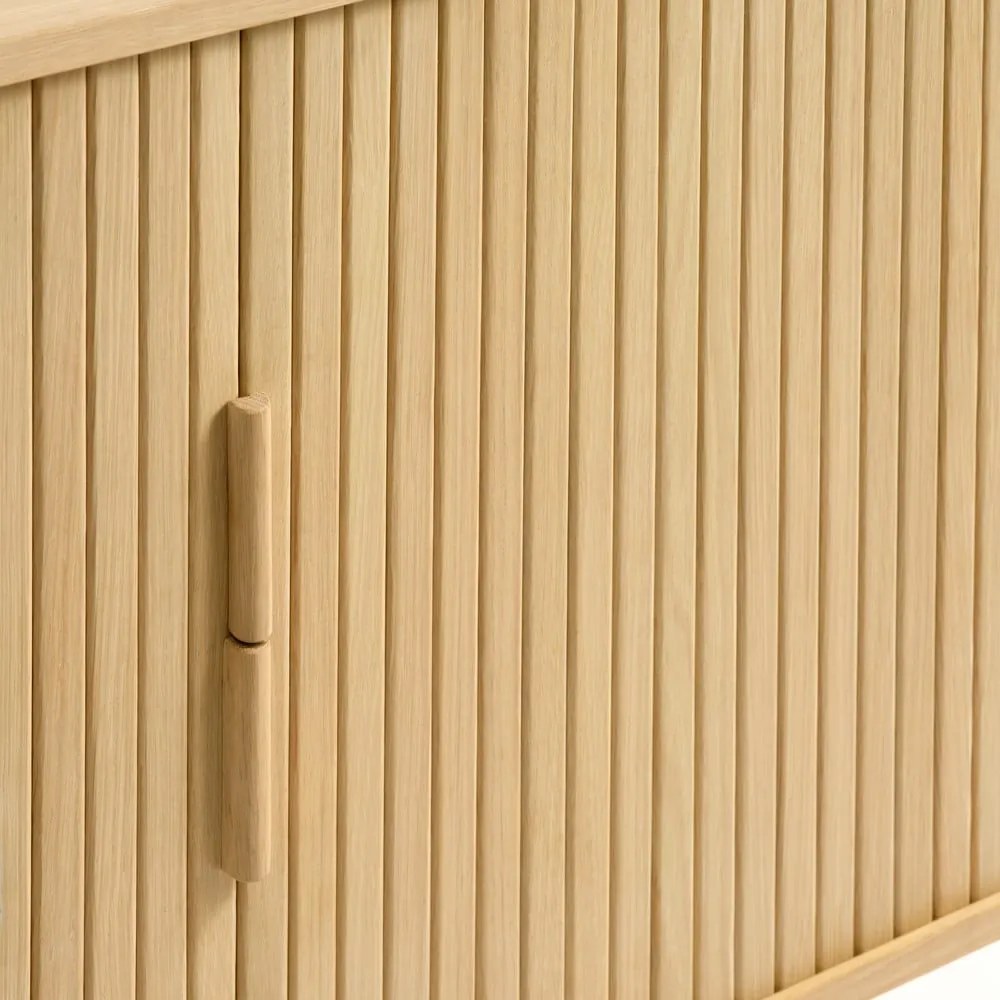 Nízka komoda v dekore duba s posuvnými dverami v prírodnej farbe 76x160 cm Cavo – Unique Furniture