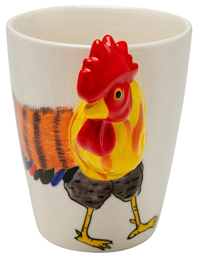 Funny Rooster dekoračná šálka viacfarebná