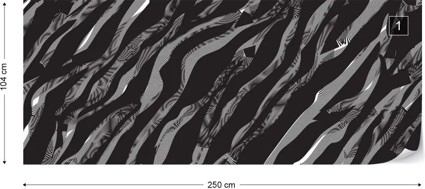 Fototapeta GLIX - 3D Abstract Black  + lepidlo ZADARMO Vliesová tapeta  - 250x104 cm