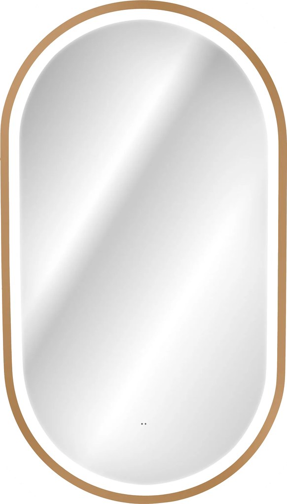 Comad Závesné zrkadlo s LED osvetlením Apollo 2 50x90 cm s pohybovým senzorom, zlatá