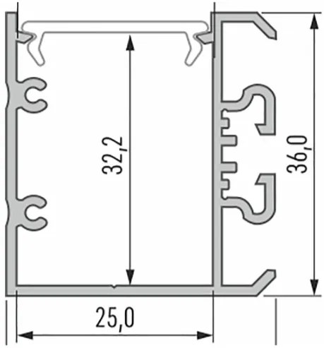 Led-Labs LED profil LUMINES typ Unico strieborný elox 2,02m