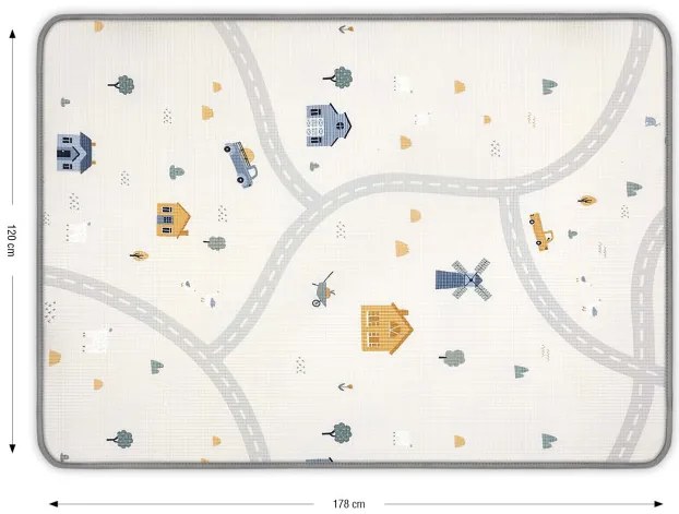 Rolovacia podložka pre deti Kinder 120x178 cm - medvede a farma