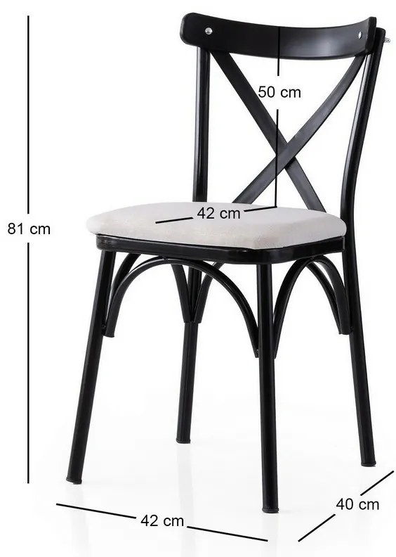 Súprava jedálenských stoličiek Ekol White a Black,2 ks