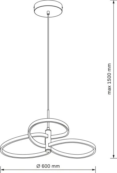 LED luster na lanku RIBBON LED/25W/230V 4000K čierny