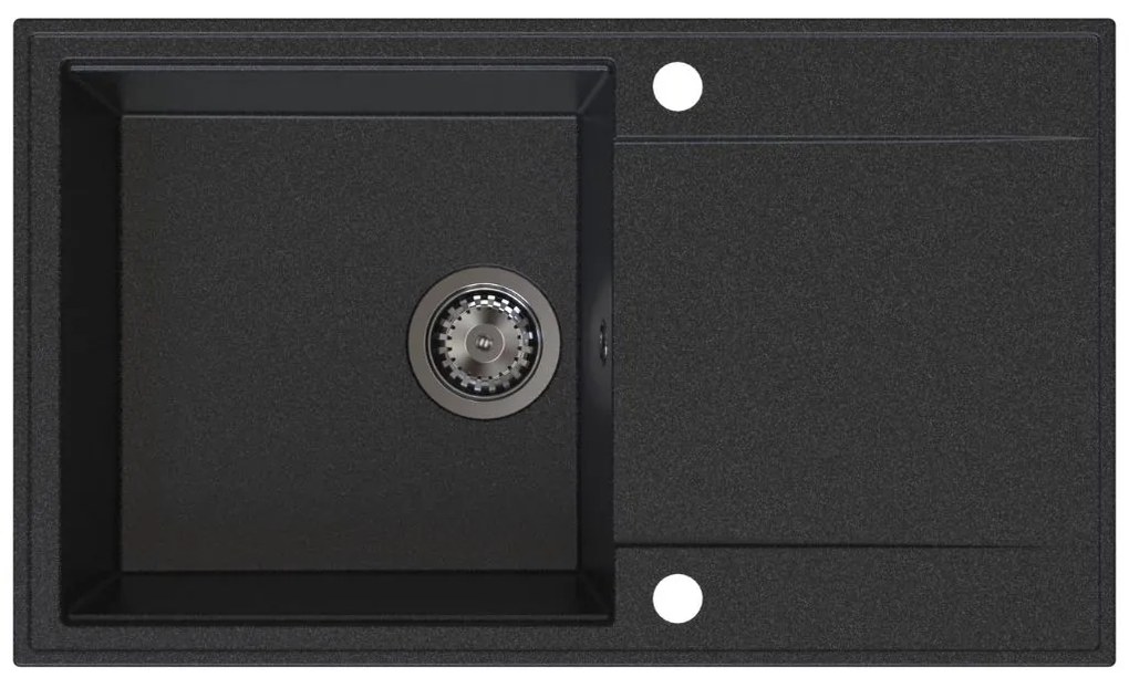 Sink Quality Sink55, kuchynský granitový drez 780x460x215 mm + grafitový sifón, grafitová, SKQ-SINK.G.1KDOL.XB