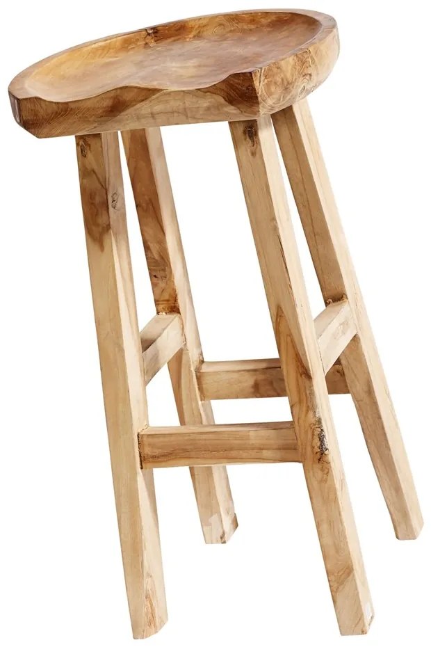 Muubs Drevená barová stolička OVAL, prírodná