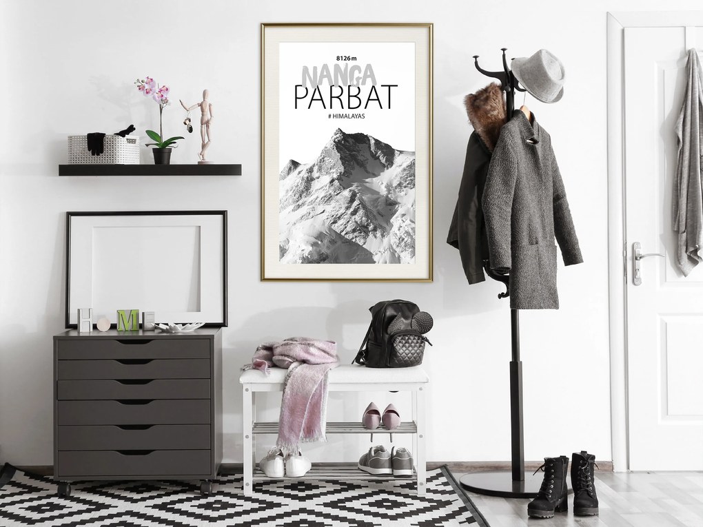 Artgeist Plagát - Nanga Parbat [Poster] Veľkosť: 40x60, Verzia: Zlatý rám s passe-partout