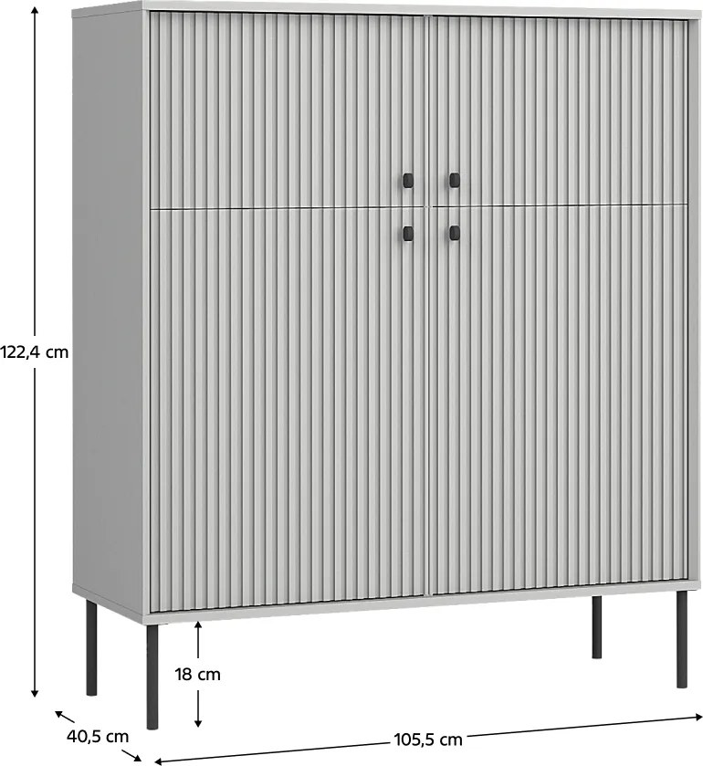 Skrinka ARIS 2D2D, sivá