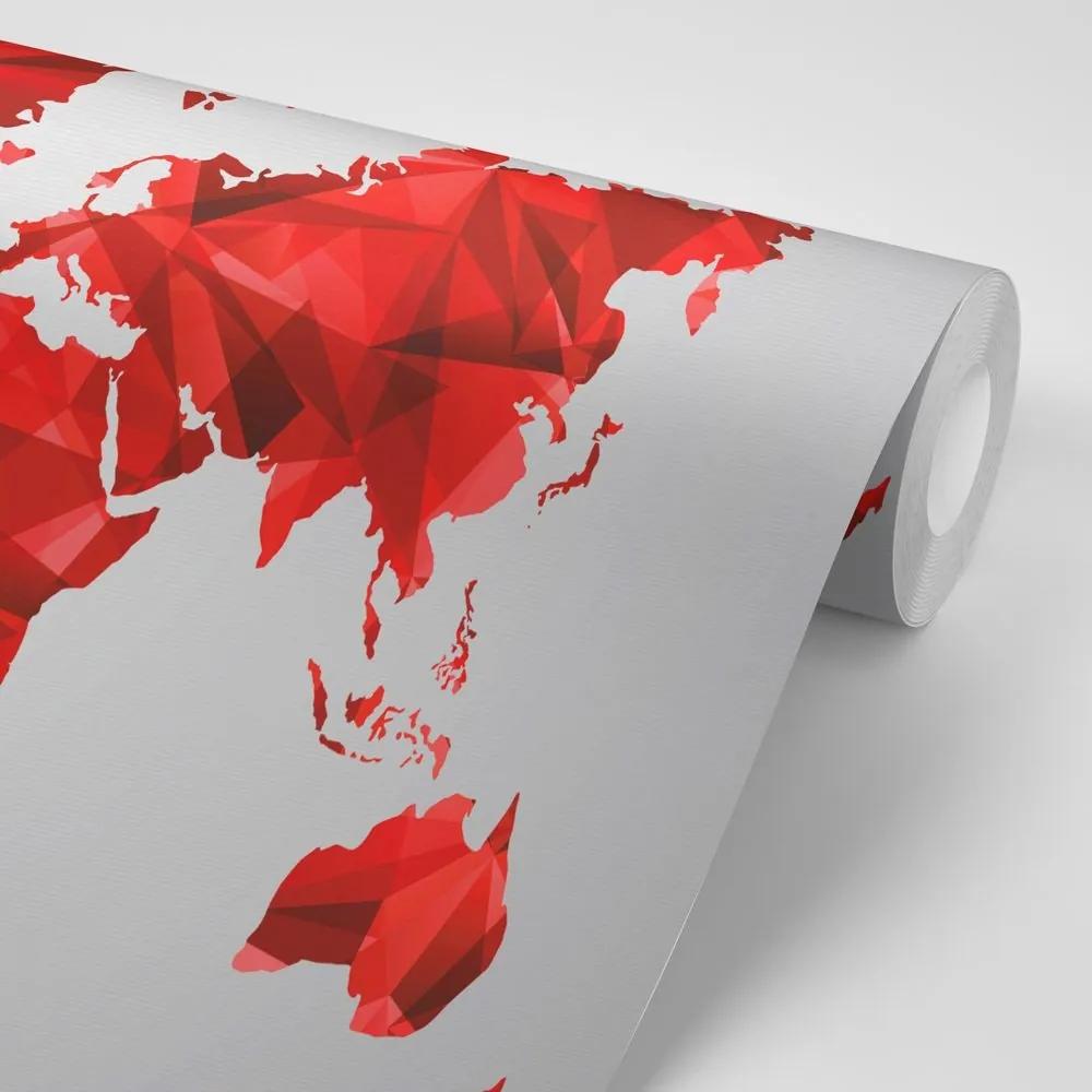 Samolepiaca tapeta červená mapa sveta vo vektorovej grafike - 300x200