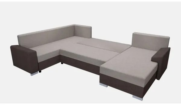 Čalúnená univerzálna rozkladacia sedacia súprava do U OXFORD hnedá/taupe