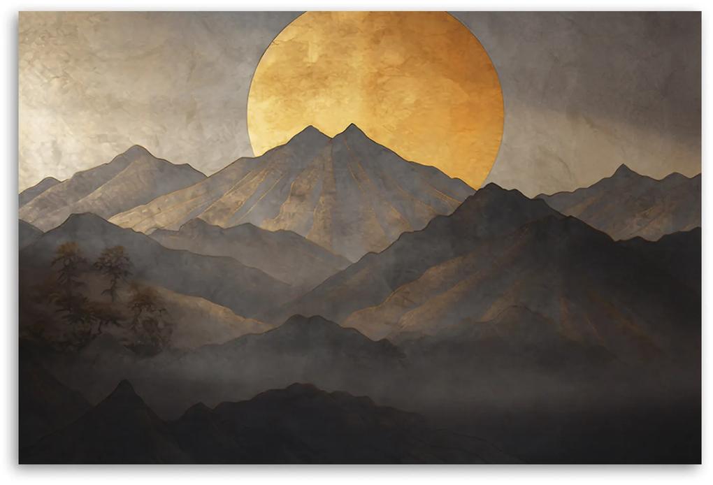 Gario Obraz na plátne Japonské zlaté slnko a hory Rozmery: 60 x 40 cm