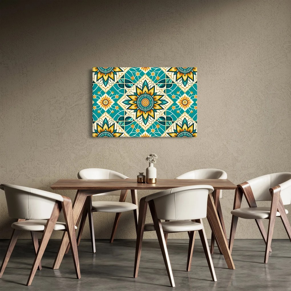 Obraz - Tyrkysový vzor (90x60 cm)