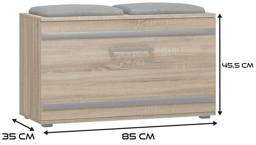 Botník (skrinka na topánky) Oasis 1 (dub sonoma). Akcia -20%. Vlastná spoľahlivá doprava až k Vám domov. 1132597