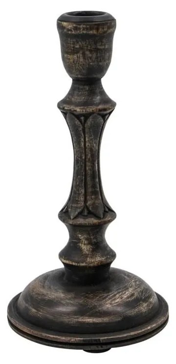 House Doctor Drevený svietnik Rise Black – set 2 ks
