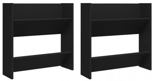 vidaXL Nástenné botníky 2 ks čierne 60x18x60 cm drevotrieska-