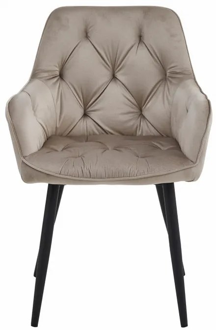 Set dvoch jedálenských stoličiek JORK zamatové, tmavobéžové (čierne nohy) 2 ks