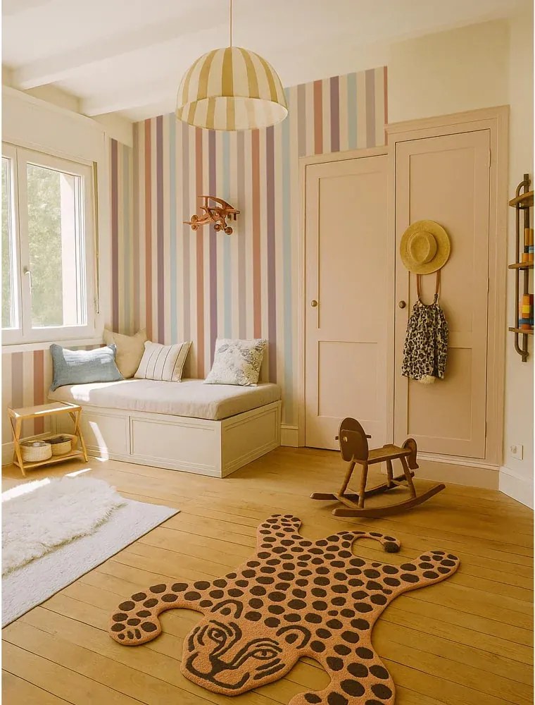 Tapeta Béžové pruhy v teplých tónoch 280×50 cm